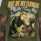 Camisa De Manga Corta Give Me My Flowers - Verde Oscuro