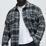 Shacket Agua Plaid - Blanco Negro