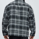 Shacket Agua Plaid - Blanco Negro