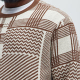 Suéter Mixed Lines Cozy Crewneck - Crema/Combinación