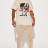 Camisa De Manga Corta Money Maker - Gris Pardo