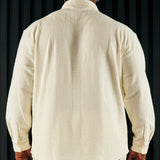 Camisa de botones texturizada de manga larga Dean - Crema