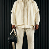 Camisa Abotonada Dean Textured Short Sleeve - Crema