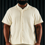Camisa Abotonada Dean Textured Short Sleeve - Crema