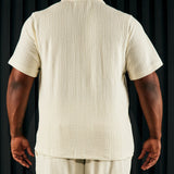 Camisa Abotonada Dean Textured Short Sleeve - Crema