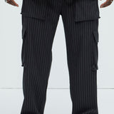 Pantalón Liam Pinstripe Cargo - Negro