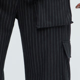 Pantalón Liam Pinstripe Cargo - Negro