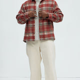 Camisa Tondo Plaid Over - Rojo/Combinado