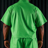 Camisa Abotonada Gotta Run Faux Croc Leather Cropped - Verde