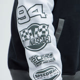 Chamarra Universitaria Nascar Racing - Blanco Negro