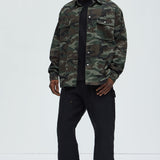 Camisa Top Essential Camo Long Sleeve Denim Woven - Camuflaje