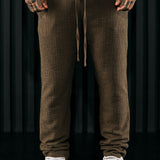 Pantalones delgados texturizados Dean - marrón