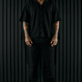 Camisa Abotonada Boca - Negro