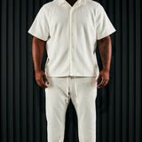 Camisa Abotonada Dean Textured Short Sleeve - Blanco