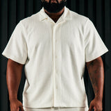 Camisa Abotonada Dean Textured Short Sleeve - Blanco