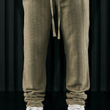Pantalones Slim Texturados Dean - Oliva