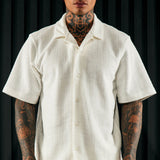 Camisa Abotonada Dean Textured Short Sleeve - Blanco