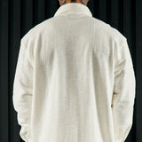 Camisa Abotonada Dean Textured Long Sleeve - Blanco