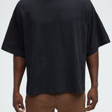 Camisa De Manga Corta Boxy Cropped Heavyweight - Negro
