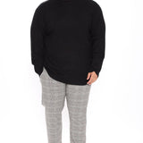 Viscose Ribbed Turtleneck - Negro