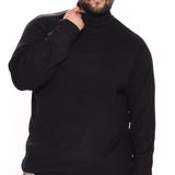 Viscose Ribbed Turtleneck - Negro
