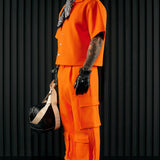Pantalones cargo tejidos texturizados Wilder - Naranja