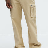 Pantalones Tipo Cargo Berry Straight - Caqui