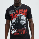 Camisa De Manga Corta Lil Durk - Negro