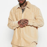 Camisa Luxury Knit Ribbed - Bronceado
