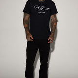 Camisa De Manga Corta Palm Springs Vibes - Negro