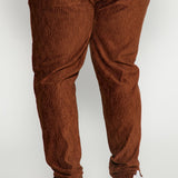 Pantalón con textura ondulada - Chocolate