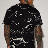 Camisa De Manga Corta All In Marble - Negro/Combinado