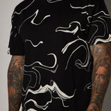 Camisa De Manga Corta All In Marble - Negro/Combinado
