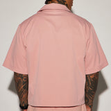 Camisa Abotonada Milano Cropped - Color De Malva