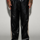 Pantalones de pista de imitación de cuero Baker - Negro/combinación