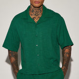 Camisa verde con botones y textura Jordan