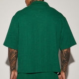 Camisa verde con botones y textura Jordan