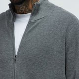Suéter Shawn Full Zip - Gris Suave