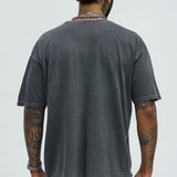 Camisa De Manga Corta Street Fighter Akuma Oversized - Deslavado Negro