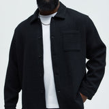 Camisa Linden Textured Over - Negro