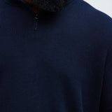 Suéter Shawn Quarter Zip - Azul Marino