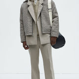 Pantalón Hallron Herringbone Relaxed Straight - Gris Pardo