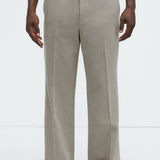 Pantalón Hallron Herringbone Relaxed Straight - Gris Pardo