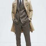 Pantalón Inoa Houndstooth Slim - Café/Combinado