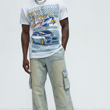 Camisa De Manga Corta Looney Tunes Road Runner Racing - Blanco