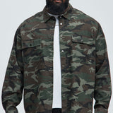 Camisa Top Essential Camo Long Sleeve Denim Woven - Camuflaje