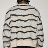 Suéter Uneven Lines Fuzzy Crewneck - Crema/Combinación