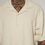 Camisa de botones texturizada Jordan - Blanco crema.