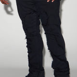 Pantalón Fray Paneled Stacked Skinny Flared - Negro