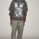 Camisa De Manga Corta Malcolm X Oversized - Negro